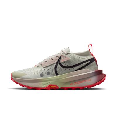 Nike Zegama 2 Trail Running Shoes Women s Light Gray Green Red 36