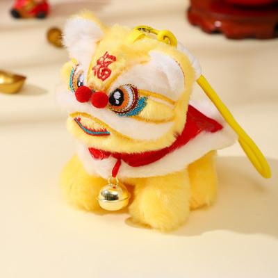 Hot 2026 New Year Lion Dance Doll with a Bell Hanging Design National Trend Decor Cute Material Lion Hanging Home Office