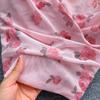 Dámske Sladké Šifónové Potlačené Camis Letné Halter Bez Chrbta Sieťované Tank Topy Vintage Bez Rukávov Štíhle Dobby Základy Crop Top Y2k