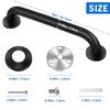 2Pcs 18 Inch Bath Grab Bar 304 Stainless Steel Fall Prevention Multipurpose Shower Handle For Bathroom Safety Grab Bar Black