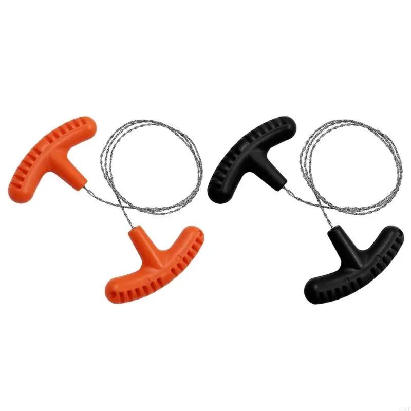 

63HF Mini Wire Handsaw Portable Chainsaw Quick Cutting Tool for Outdoor Camping Hiking Survival Gear Black
