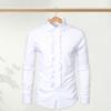 Men Shirt Retro Medieval Single-breasted Royal Style Ruffle Patchwork Lapel Collar Long Sleeve Solid Color Slim Fit Formal Soft