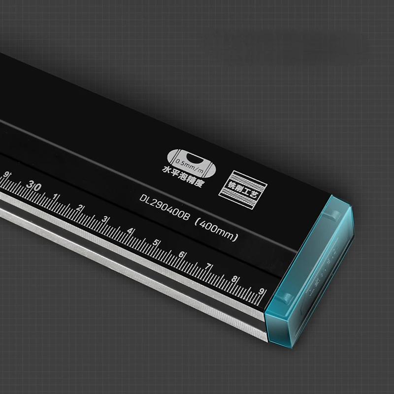 1 Pcs 30/40/50/60CM Black Spirit Level Ruler Measurement High Precision Lever Bubbles Non-magnetic Design Horizontal Rulers