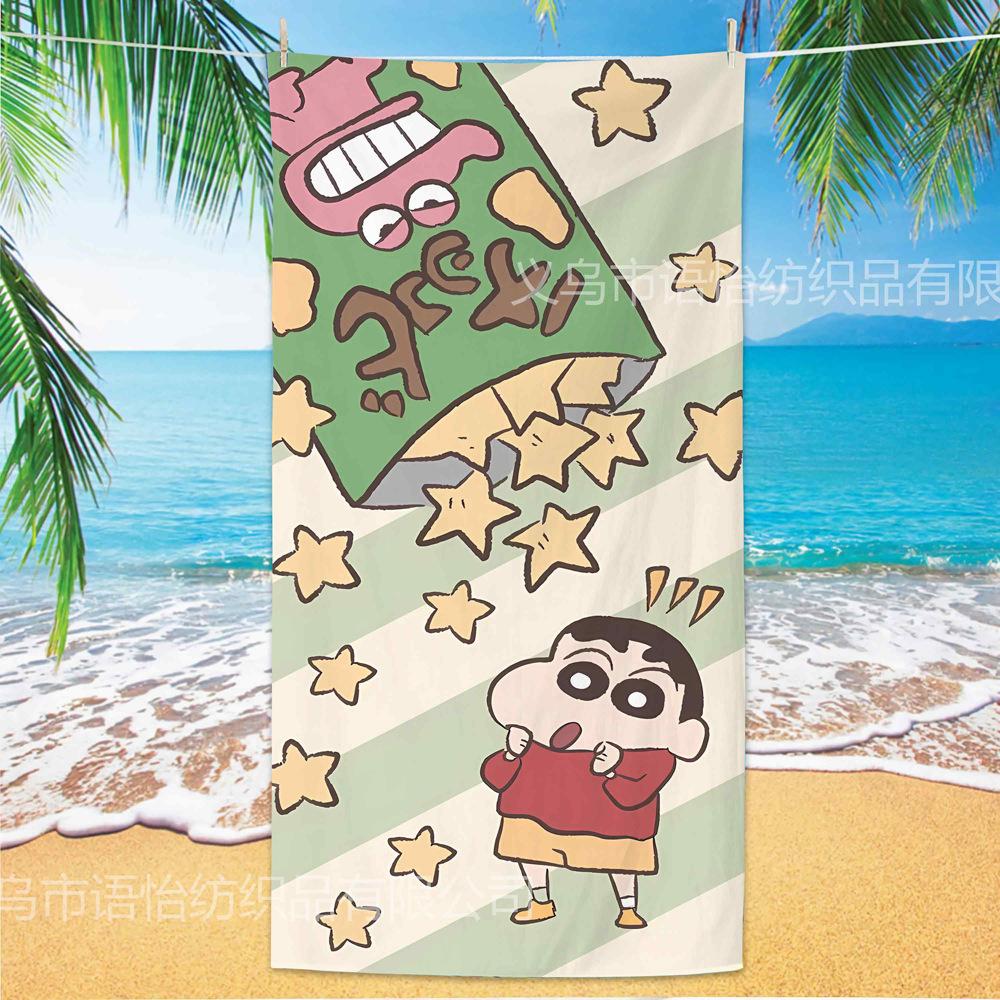 Extra Large Kids Quick Dry Bath Towel Cartoon Character Digital Print Double Sided Flannel Microfiber Beach Towel
