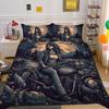 Beauty Skull Printed Bed Set Twin Size Polyester Comforter Cover Set Teen Design Superior Home Bedclothes