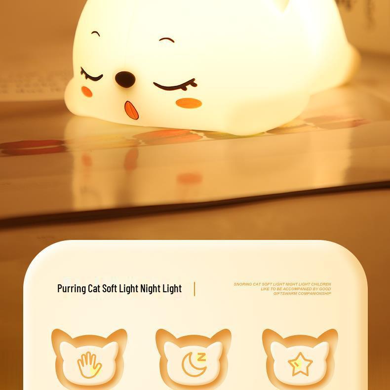 Soft Silicone LED Night Light for Eye Protection – Perfect for Bedside, Nursing, Sleep, and Decoration