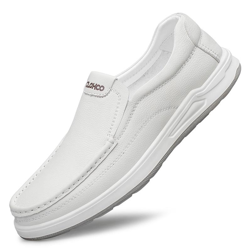 

Fashion High Quality Men s Spring Comfortable Cowhide Casual Leather Shoes Fashionable Outdoor Men s Breathable Sports Leather Shoes 44 белый