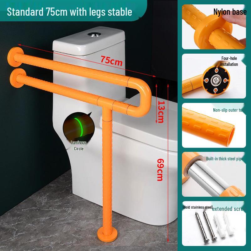Anti-Slip Safety Handrail for Elderly and Disabled - Stainless Steel Bathroom Support