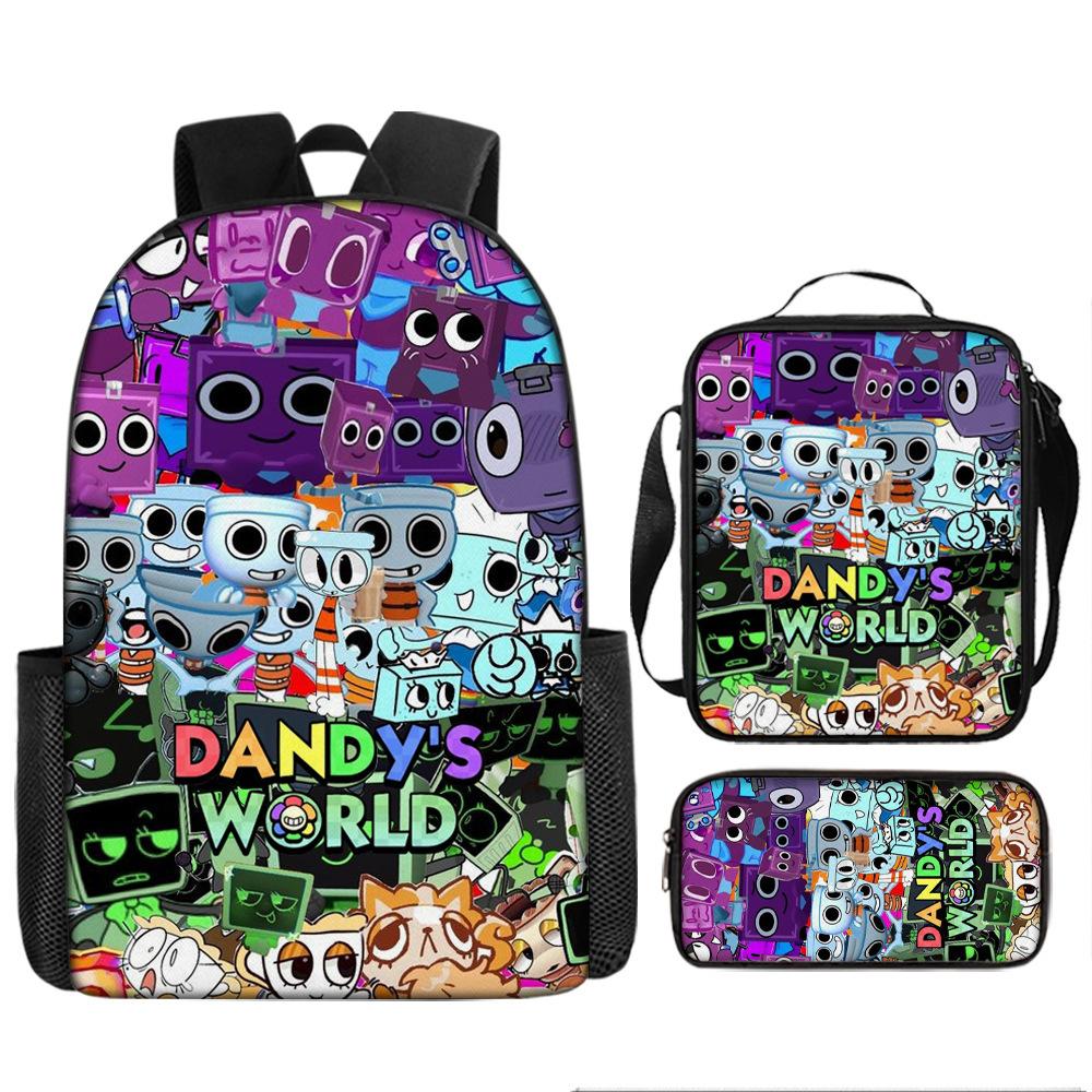 Dandy'S World Student School Bag Dandy'S World Cartoon Cute Backpack Three-Piece Set Satchel Bag Pencil Case