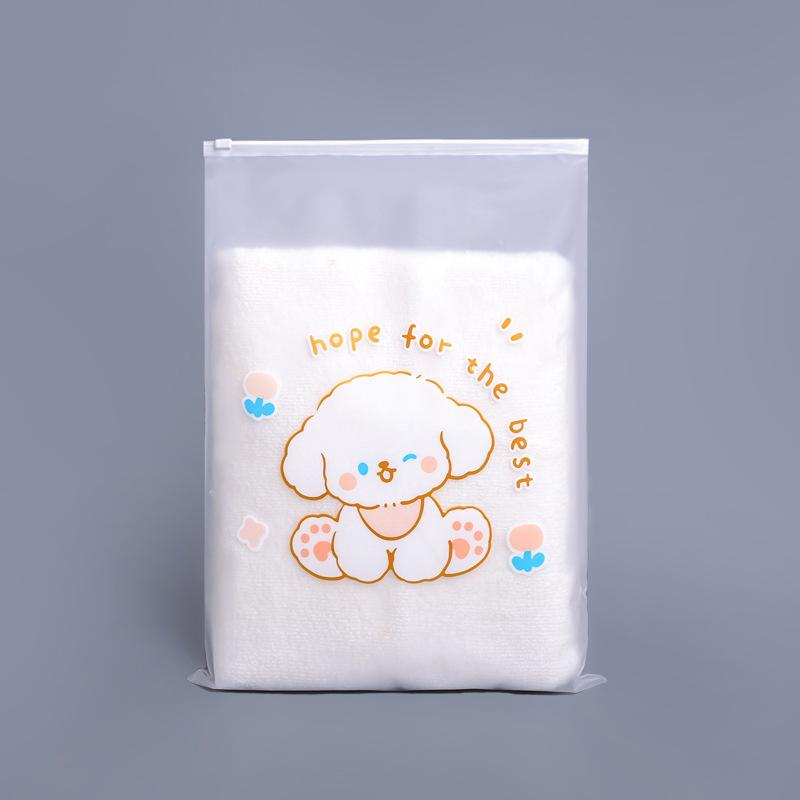 Clothing Storage Bag Travel Cartoon Children Transparent Clothing Zipper Bag Cute Thickened Frosted Bag Underwear Bag