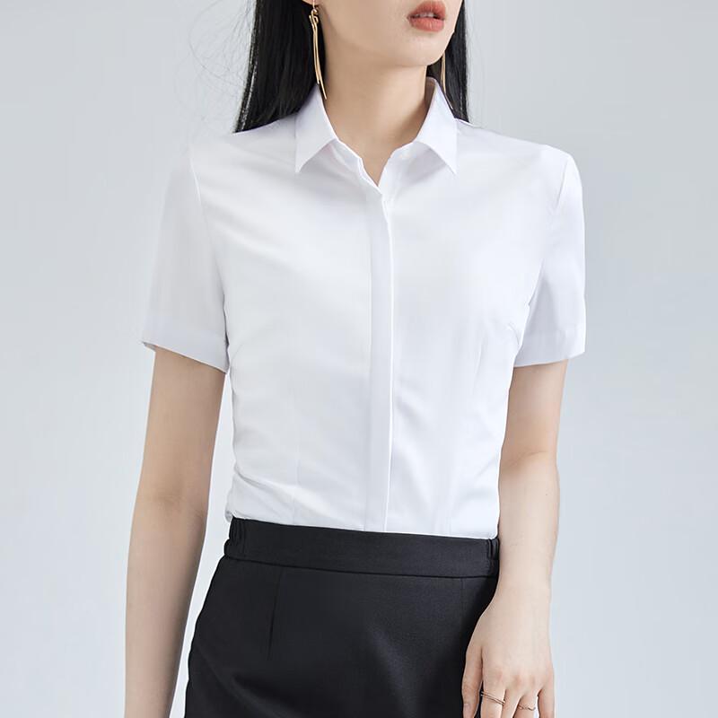 Teluoman Women s Short Sleeve Professional Wrinkle-Free Shirt XL