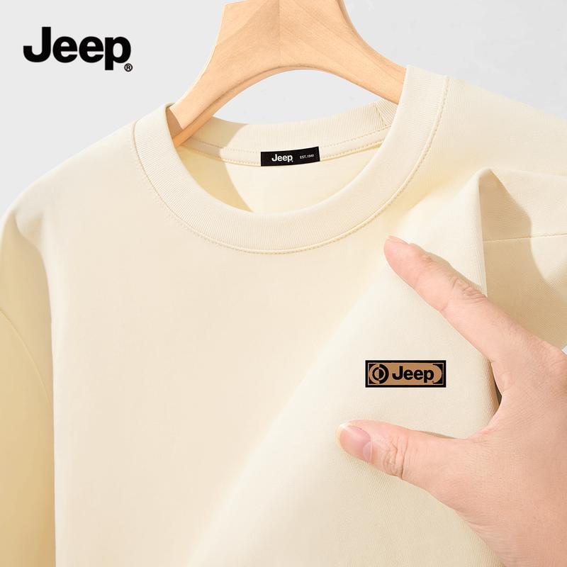 JEEP Men s Pure Cotton Long-Sleeve Round Neck T-Shirt 5XL