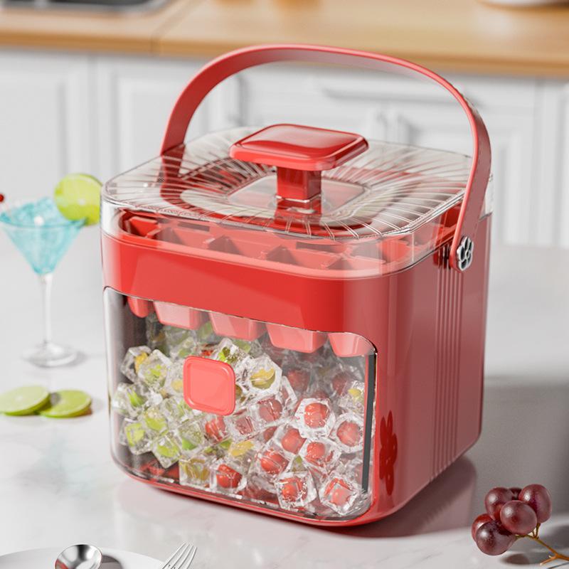 

Press ice grids ice cube mold ice box frozen ice ball handy gadget grinding tool large capacity ice storage for home красный