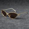 Trendy Retro Cat-Eye Unisex Sunglasses, New Street Style Versatile Small Frame Triangular Eyewear