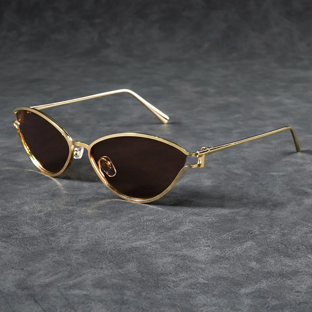 Trendy Retro Cat-Eye Unisex Sunglasses, New Street Style Versatile Small Frame Triangular Eyewear