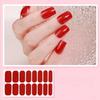 16pcs/packSolid Color Glitter Nail Stickers Nail Polish Film Nail Stickers Summer Party Shiny Red Silver Disposable Nail Sticker