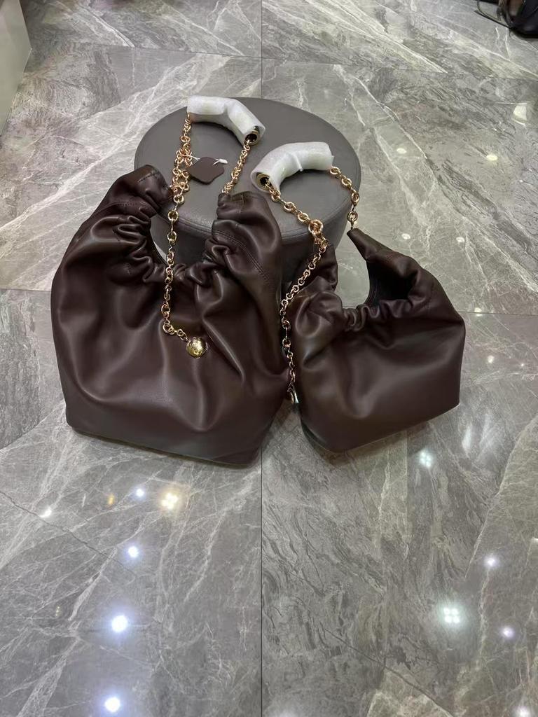 Luojia High-Quality Soft Leather Donut Chain Bag - Handheld, Shoulder, Crossbody