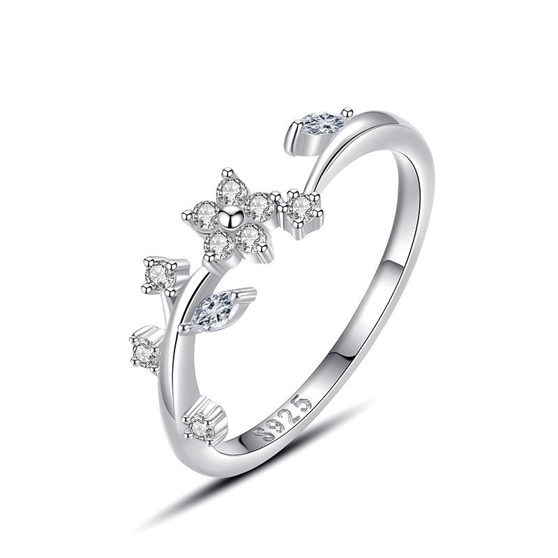 Tancise Klassisk 925 Sterling Sølv Zircon Ring Dame Smykker Bryllup Løfte Party Gift