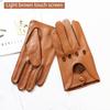 Deerskin Driver Gloves Men's Leather Unlined Single Layer Thin Hollow Breathable Motorcycle Riding Car Driving Spring and Autumn