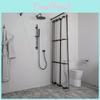 Pattern Checkered Transparent Bathroom Shower Curtain Waterproof Tool Partition