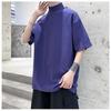 Mens Loose Solid Color Short Sleeve Basic Casual Bottoming T Shirt