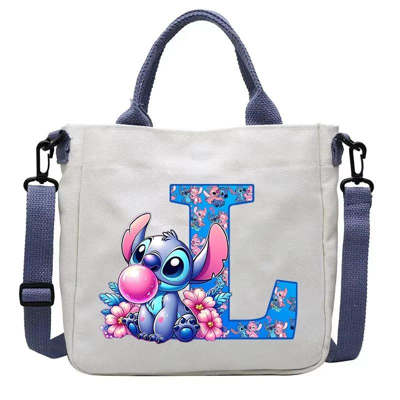 26 Letter Printed Student Canvas Bag Shoulder Bag Multi-Function Large Capacity Messenger Bag