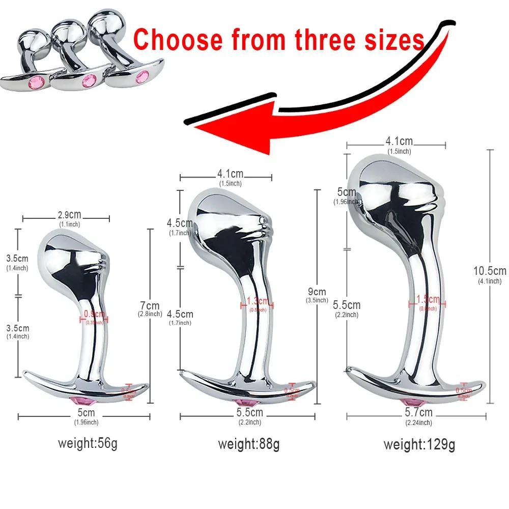Small Medium Large Huge 3 Size Bullet Metal Anal Beads Butt Plug Fake Dildo Wearable Insert Sex Toy For Male Female