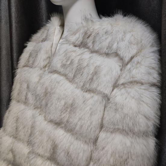 Jachetă de damă Elegantă Culoare uni Faux Moale La modă Blană Confortabilă Casual