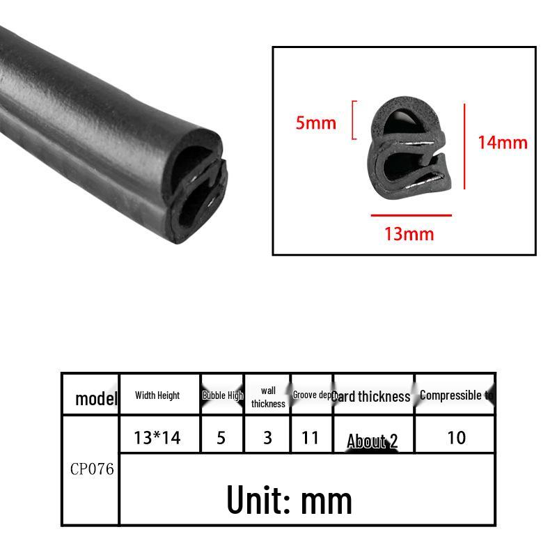 U-Shaped Rubber Steel-Backed Sealing Strip for Car Doors and Cabinets