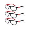 3pcs Sporty Ultra-Light TR90 Sports Reading Glasses Fashion Anti-Blue Light Reading Glasses Sports Frames Unisex Men Women