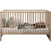 Chambre bébé duo PIA - Lit 70x140 cm + Commode à langer 2 portes - Décor chêne sonoma et blanc mat - TRENDTEAM