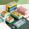 1pc Bento Boxes, Portable Double-layer Lunch Box With Cutlery And Lid, Reusable Food Storage Container, For Students, Travelers And Office Workers