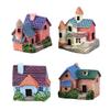 Set de 4 Miniaturi pentru Dioramă Feroviară Mușchi DIY Exterior Case din Rășină Multicolorate, Conace în Stil Vestic, Diorame, Modele, Realizare, Terarii,