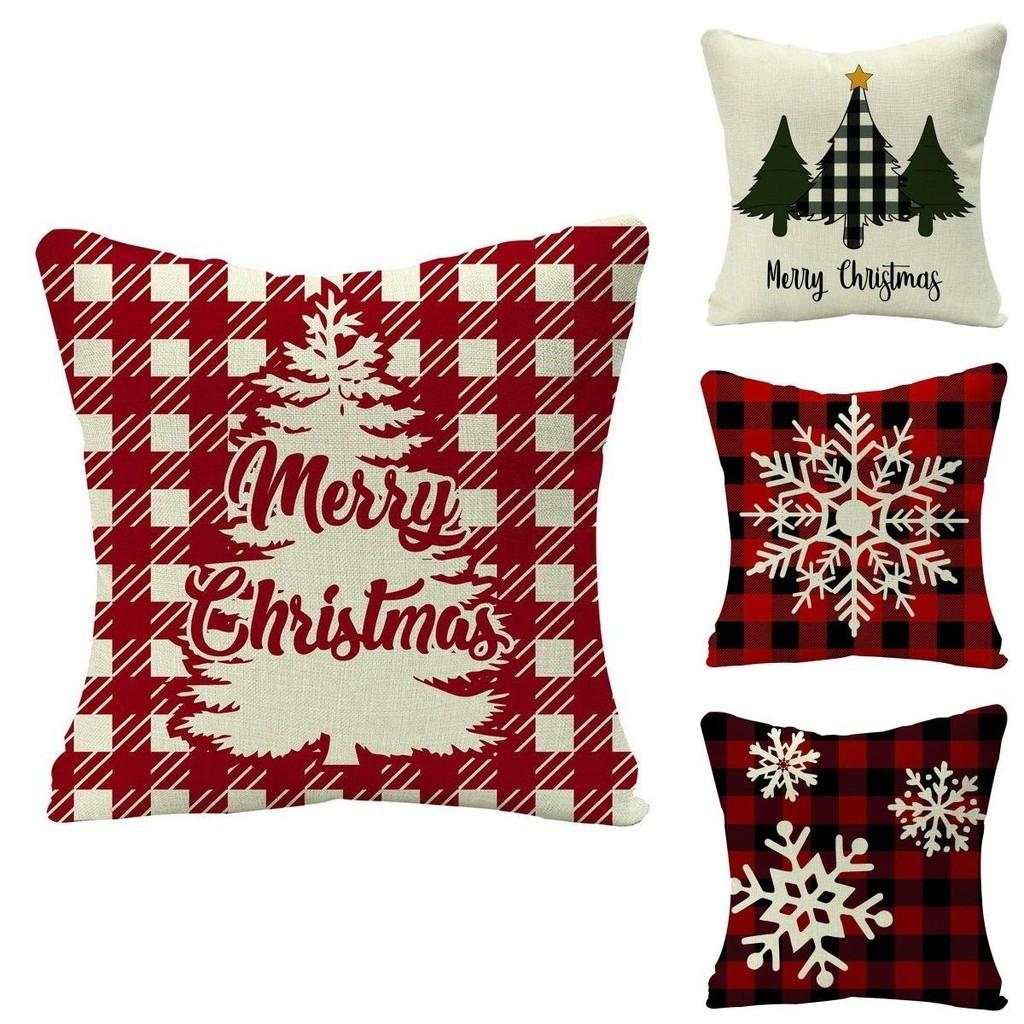 Festive Christmas Cushion Cover Featuring Adorable Reindeer And Snowflakes Design
