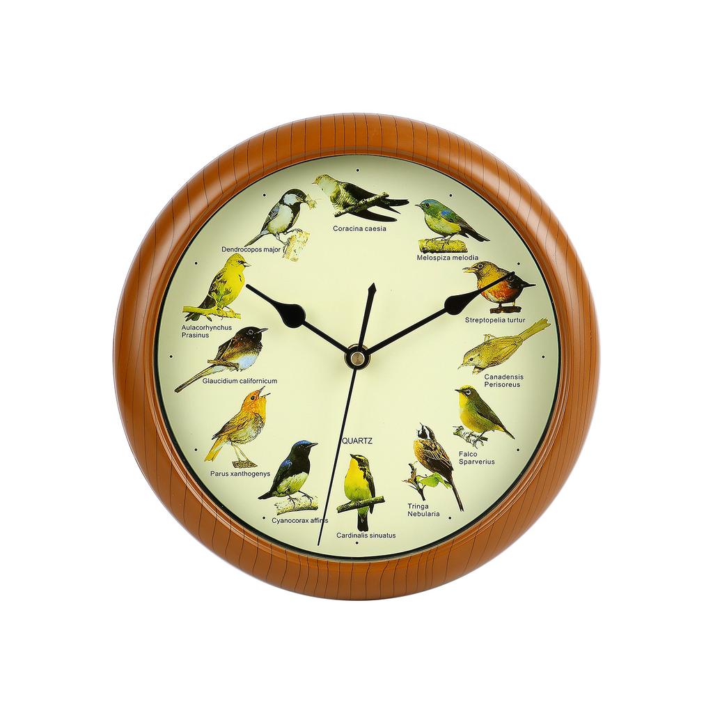 10inch Quartz Singing Bird Wall Clock with Names Songs For Home Decoration