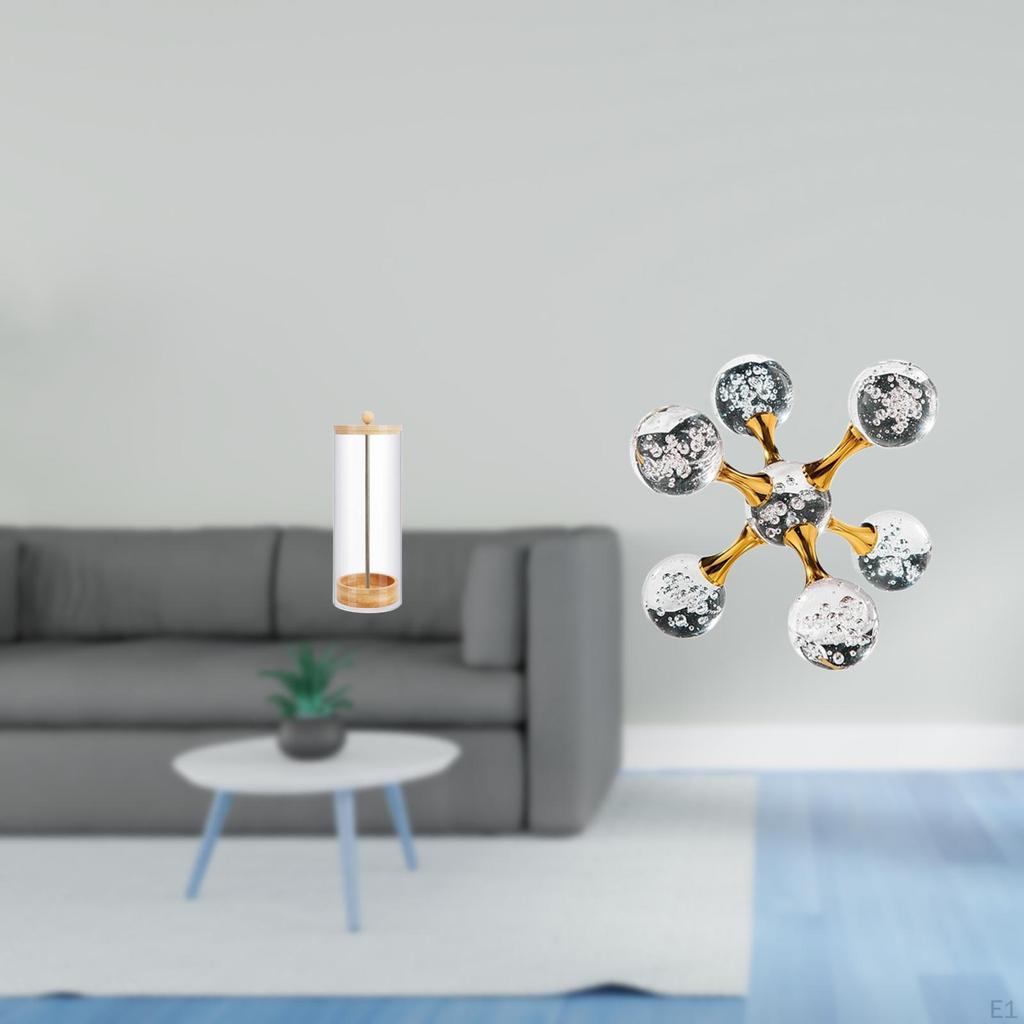 Transparent Straw Organizer And Bubble Sphere Figurine Modern Decorative Sculpture for Desk Office