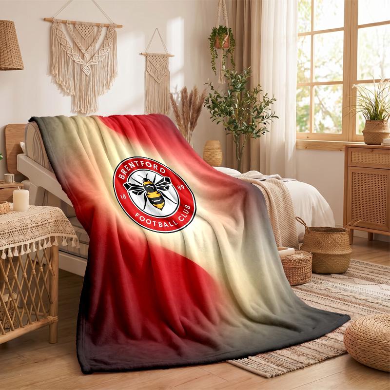Brentford Football Print Flannel Blanket Soft Warm Sofa Bed Throw Blanket For Home Office Bedroom