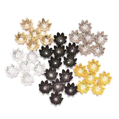 100pcs/Lot 8 10 Mm Lotus Flower Metal Loose Spacer Bead Caps Cone End Beads Cap Filigree For DIY Jewelry Finding Making