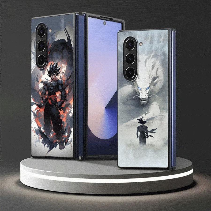 Case for Samsung Galaxy ZFold6 ZFold3 ZFold4 Z Fold 7 6 5 4 3 ZFold5 ZFold7 Back Phone Cover Dragon Ball Draw Goku