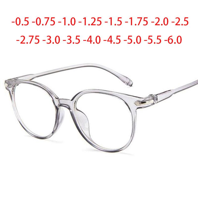 -1.0-1.5-2.0-2.5-3.0 To -6.0 Transparent Finished Myopia Glasses Men Women Black Eyeglasses Prescription Shortsighted Eyewear