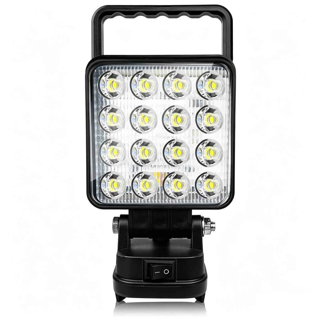NEW LED Work Lights For Makita/Milwaukee/Dewalt 18V Li-ion Battery Lamp Hand Lantern Spotlight USB Charger Power Tool Parts