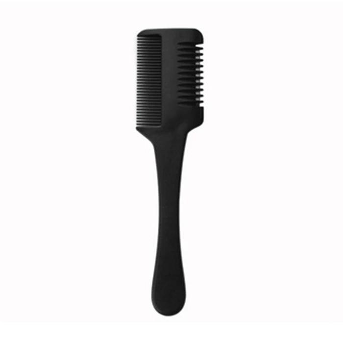1pc Hairdressing Comb Haircut Brush Carbon Handle Hair Brushes with Razor Blade Hair Thinning Trimmer Salon Barber Styling Tools