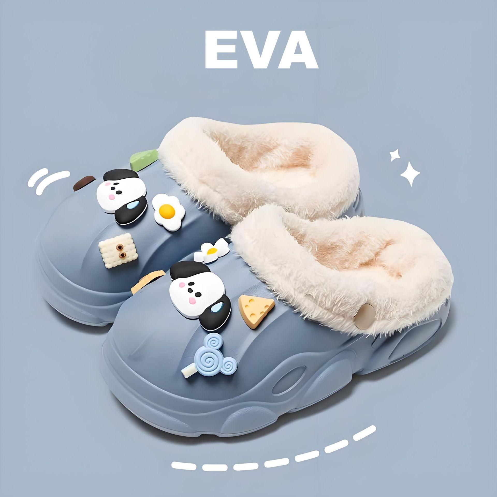 

Дитячі зимові оксамитові теплі домашні нековзкі бавовняні тапочки 26-27 inner length 16CM синьо сірого кольору