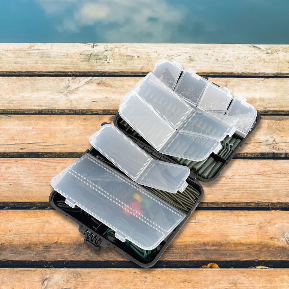 277Pcs Carp Fishing Accessories with Storage Box Carp Fishing Rigs Assortment Rust Proof Swivels Terminal Rigs Fishing Gear Set