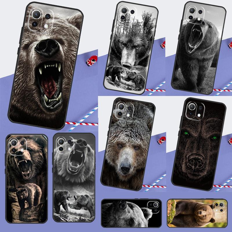 Cute Grizzly Bear Cover For Xiaomi 15 14 13 Ultra 11T 12T 13T 14T Pro POCO X7 Pro X3 X5 X6 M6 F5 F6 Pro Case