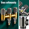 Aluminum Alloy 3 Way One-in Three-out Angle Valve for Bathroom Toilet Washing Machine Balcony Three Head Water Tap Bathroom Fittings