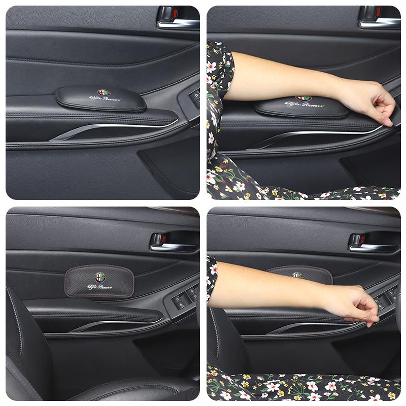 Curved Leather Knee Pads for Car Interiors, Designed To Protect Against Impacts, Suitable for the Alfa Romeo 159, Giulietta