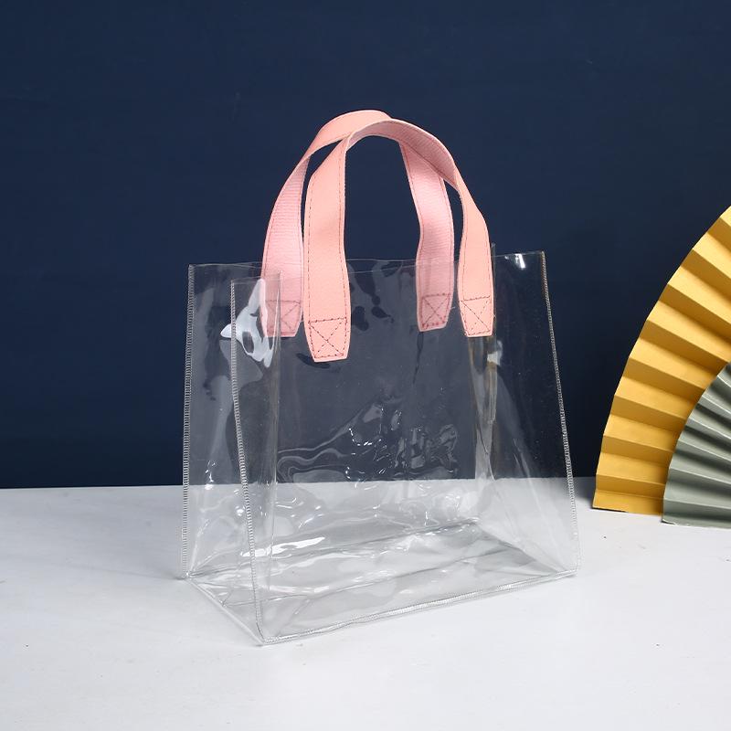 Luxusní průhledná PVC kožená kabelka s designem chryzantém - Perfektní taštička na svatební sladkosti pro hosty