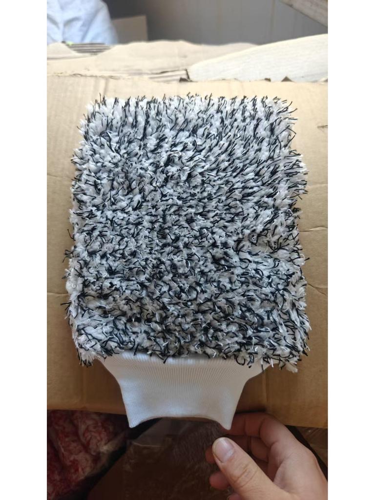 Car Beauty Microfiber Flocked Wash Gloves for Paint-Friendly Detailing