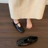 Flat Shoes Autumn New Square Toe Shallow Mouth Metal Buckle Soft Sole Soft Surface Non-slip Low-top Shoes